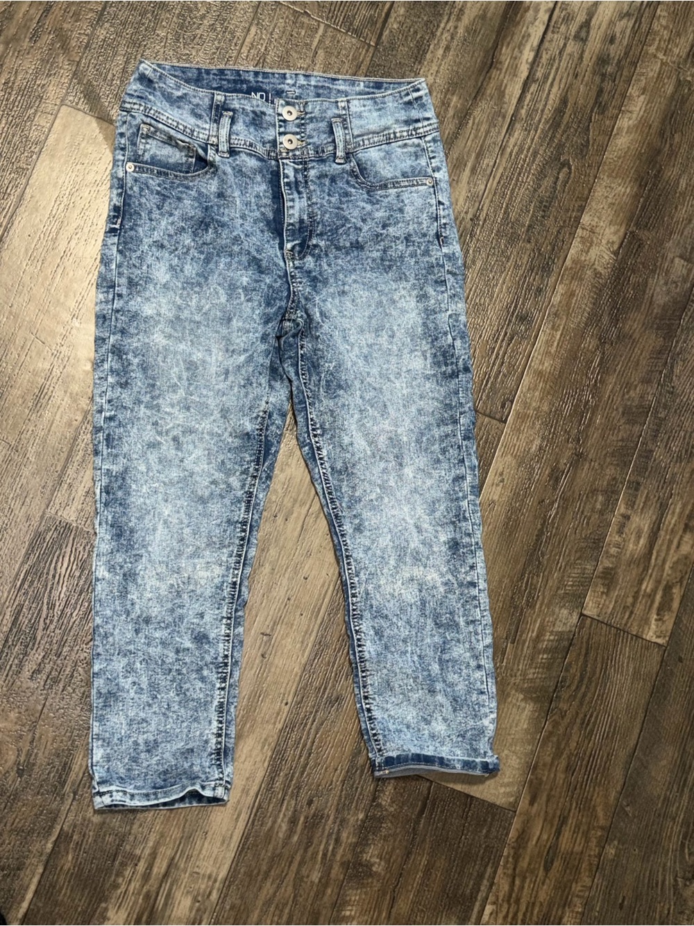 No Boundaries girls Acid Wash Light Blue Slim Straight Jeans